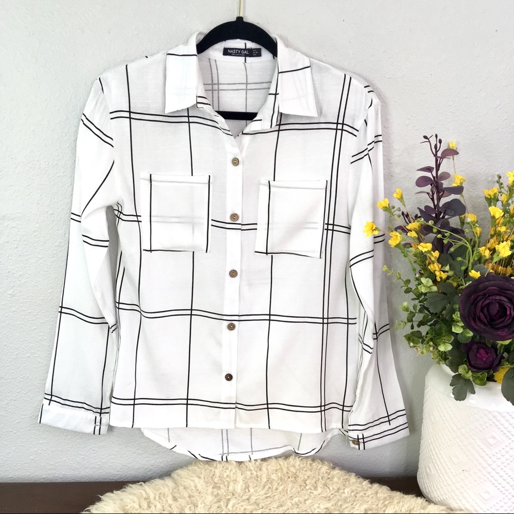 Nasty Gal Collection textured gingham windowpane